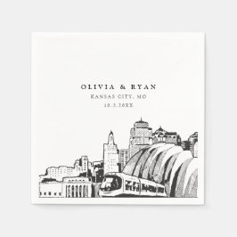 カンザスシティー結婚ミニマル紙 スタンダードカクテルナプキン