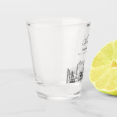 カンザスシティー結婚式の引き出物パーソナライズされた応援 ショットグラス (左)