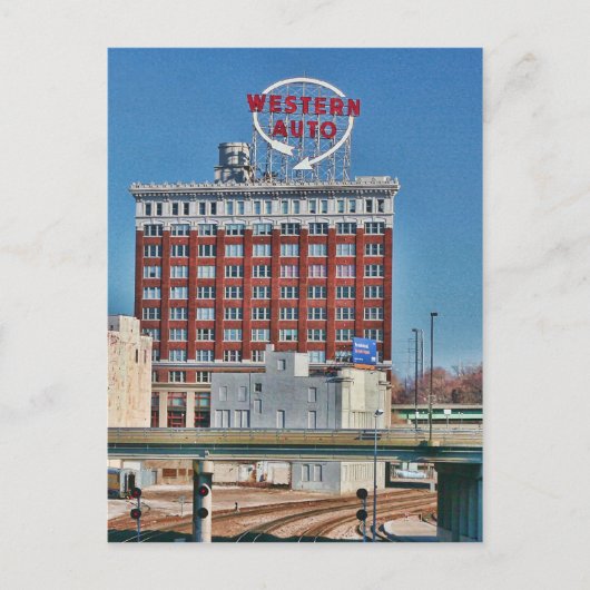 カンザスシティー西部の自動車看板 ポストカード (正面)