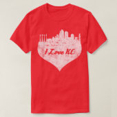 カンザスシティー・スカイライン・カンザスシティー・ハートが大好き Tシャツ (デザイン正面)