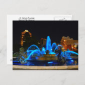カンザスシティー、ブルーのJ.C.ニコルズ・ファウンテン ポストカード (正面/裏面)
