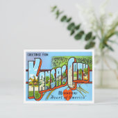 カンザスシティー、ミズーリヴィンテージビッグ文字はがき ポストカード (スタンド正面)