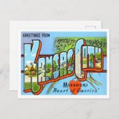 カンザスシティー、ミズーリヴィンテージビッグ文字はがき ポストカード (正面/裏面)