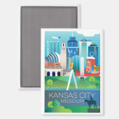 カンザスシティー、ミズーリ冷蔵庫磁石 マグネット (正面/裏面)