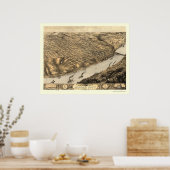 カンザスシティー、MOパノラママップ – 1869 ポスター (キッチン)