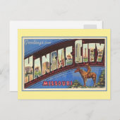 カンザスシティーMOからのヴィンテージの挨拶 ポストカード (正面/裏面)