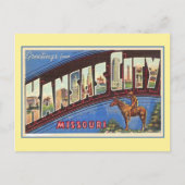 カンザスシティーMOからのヴィンテージの挨拶 ポストカード (正面)