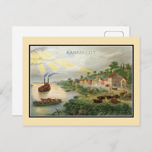 カンザスシティーMO 1850 (町として組み込み) ポストカード (正面/裏面)