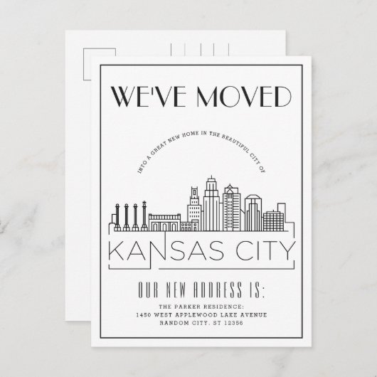 カンザスシティ モダンデコ | 住所変更 案内ポストカード (正面/裏面)