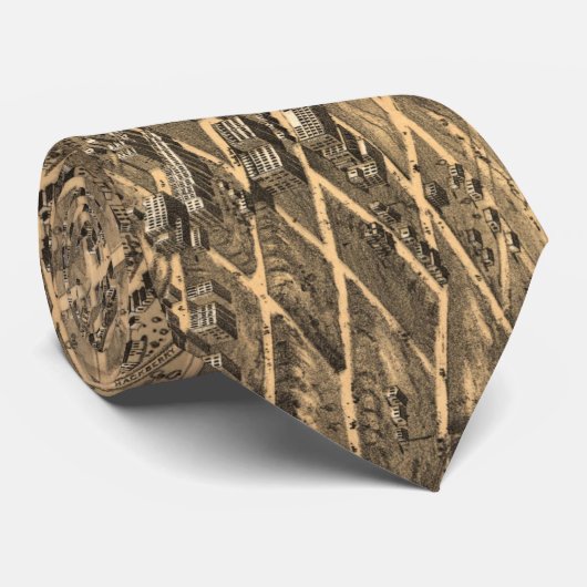 カンザスシティ(1869年)のヴィンテージの絵解き地図 ネクタイ (ロール)