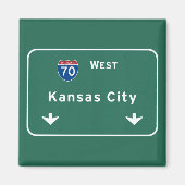 カンザスシティKCミズーリ州間高速道路フリーウェイ マグネット (正面)