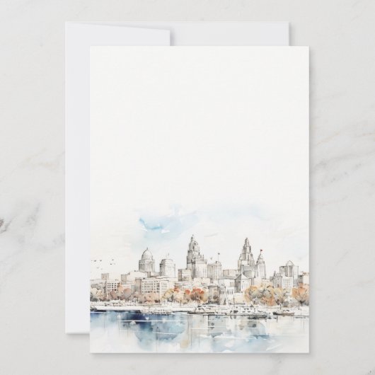 カンザスシミニマルティミズーリ水カラー婚約 招待状 (裏面)