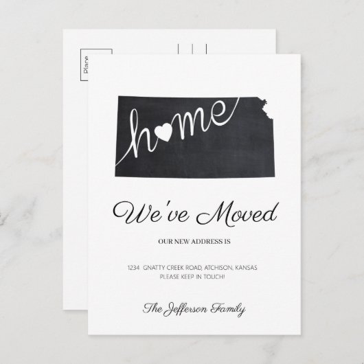 カンザスシャルボード州マップ移動はがき 案内ポストカード (正面/裏面)