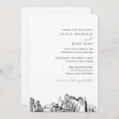 カンザスシ結婚ティエレガントのスカイライン招待状 招待状 (正面/裏面)