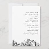 カンザスシ結婚ティエレガントのスカイライン招待状 招待状 (正面)