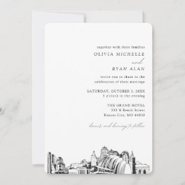 カンザスシ結婚ティエレガントのスカイライン招待状 招待状