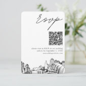 カンザスシ結婚ティモダンのRSVP QRコード エンクロージャーカード (スタンド正面)