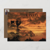 カンザスストーミーナイトウィンドミルポストカード ポストカード (正面/裏面)