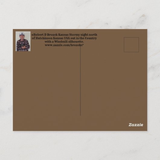 カンザスストーミーナイトウィンドミルポストカード ポストカード (裏面)
