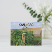 カンザスストーンポストひまわり付きポストカード ポストカード (スタンド正面)