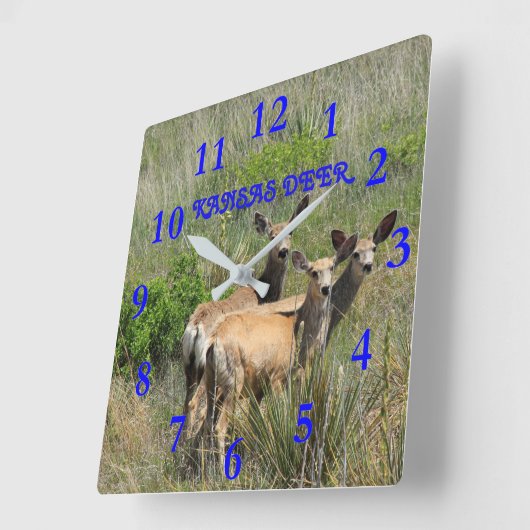 カンザスディアー スクエア壁時計 (傾斜)