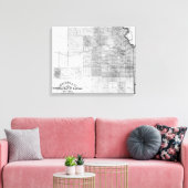 カンザスパノラママップカンザス キャンバスプリント (インサイチュ (リビング))