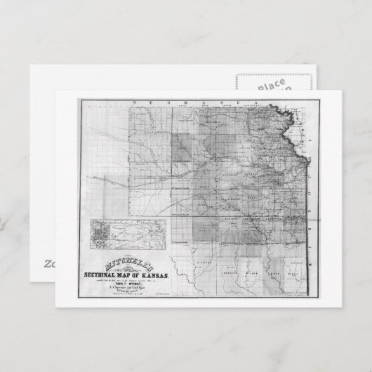 カンザスパノラママップカンザス ポストカード (正面/裏面)
