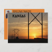 カンザスパワーラインサンセットシルエットポストカード ポストカード (正面/裏面)