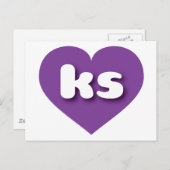 カンザスパープルハート- I love ks ポストカード (正面/裏面)