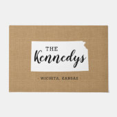 カンザスファミリーモノグラム州ドormat ドアマット (正面)