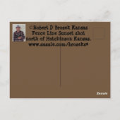 カンザスフェンスライン日没ポストカード ポストカード (裏面)