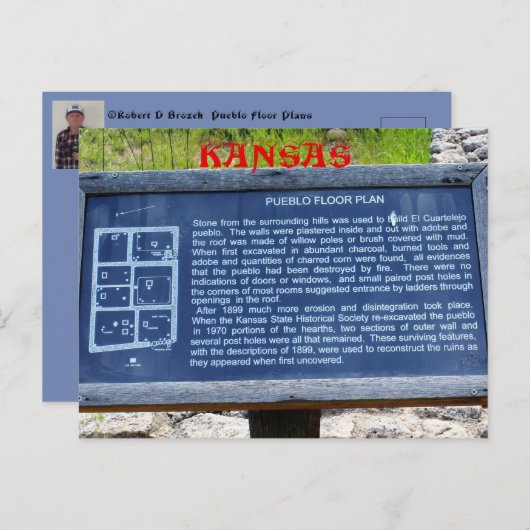カンザスプエブロフロアサインポストカード ポストカード (正面/裏面)
