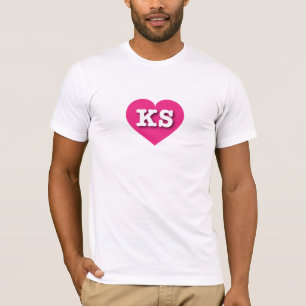 カンザスホットピンクハート- I love KS Tシャツ