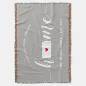 カンザスホーム州 パーソナライズされた スローブランケット (正面縦)