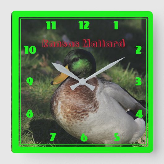 カンザスマラードスクエアウォールクロック スクエア壁時計 (正面)