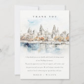 カンザスミニマルシティミズーリ水の色結婚の値 サンキューカード (正面)