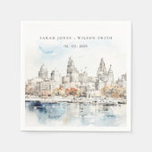 カンザスミニマルシティミズーリ水の色結婚の値 スタンダードカクテルナプキン (正面)