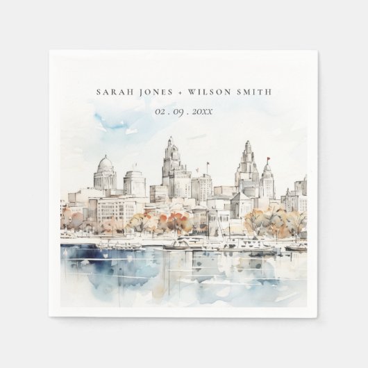 カンザスミニマルシティミズーリ水の色結婚の値 スタンダードカクテルナプキン (正面)