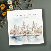 カンザスミニマルシティミズーリ水の色結婚の値 スタンダードカクテルナプキン