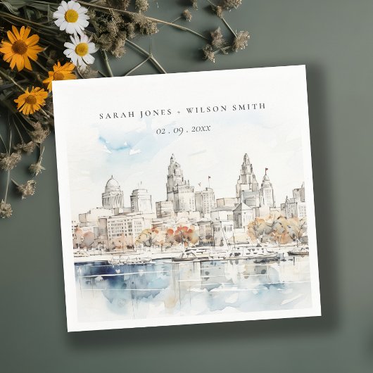 カンザスミニマルシティミズーリ水の色結婚の値 スタンダードカクテルナプキン