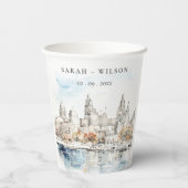 カンザスミニマルシティミズーリ水の色結婚の値 紙コップ (裏面)