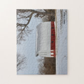 カンザスレッドカントリー納屋とスノージグソーパズル ジグソーパズル (縦)