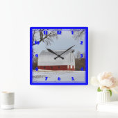 カンザスレッドバーン スクエア壁時計 (ホーム)