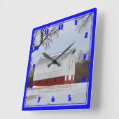 カンザスレッドバーン スクエア壁時計 (傾斜)