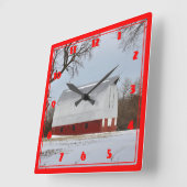 カンザスレッドバーン スクエア壁時計 (傾斜)