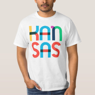 カンザスヴィンテージポップ・アートのレトロアート80sの原色 tシャツ