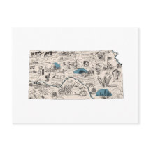 カンザスヴィンテージ写真地図アンティーク州図