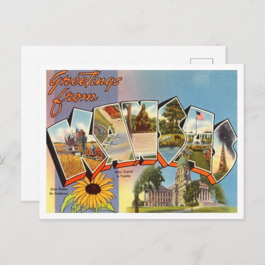 カンザスヴィンテージ旅行からの挨拶 ポストカード (正面/裏面)