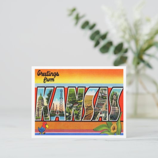 カンザスヴィンテージ旅行からの挨拶 ポストカード (スタンド正面)