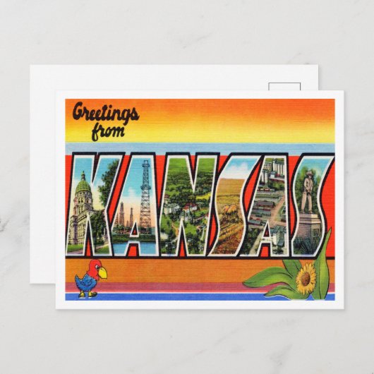 カンザスヴィンテージ旅行からの挨拶 ポストカード (正面/裏面)